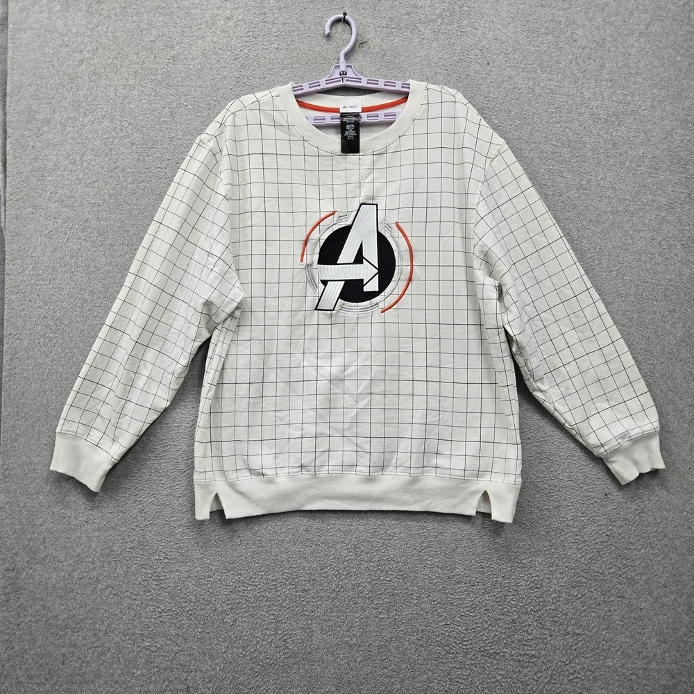 Disney Parks Women Sweatshirt 1X White Marvel Avenger‎ Check Pullover
